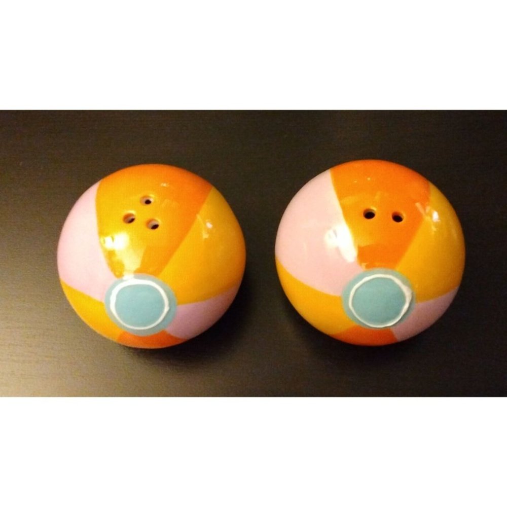 Beach Ball Ceramic Salt and Pepper Shakers by Destination Holiday